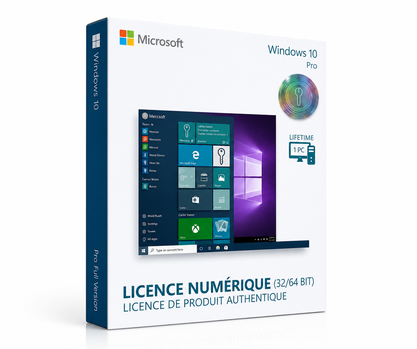 Windows 10 Pro - Clé d'Activation Licence Permanente Ma clé Informatique