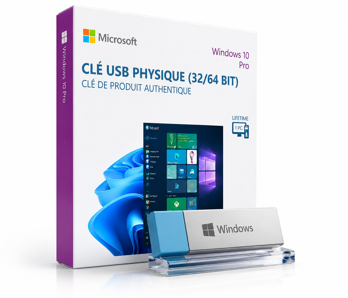 Windows 10 Pro : Licence Officielle + Clé USB d'Installation Ma clé Informatique
