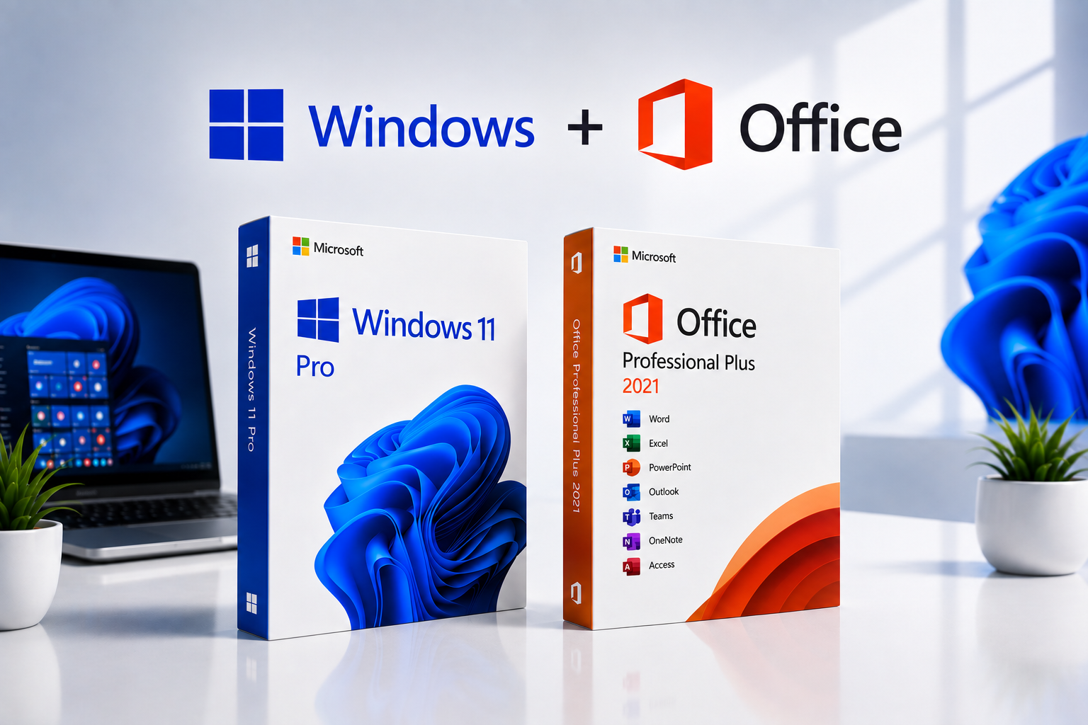 Pack Office 2021 Pro plus + Windows 11 Pro Ma clé Informatique