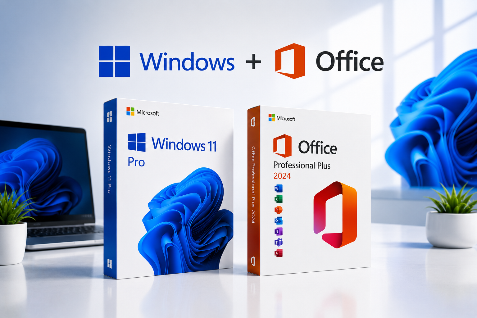 Pack Office 2024 Pro plus + Windows 11 Pro Ma clé Informatique