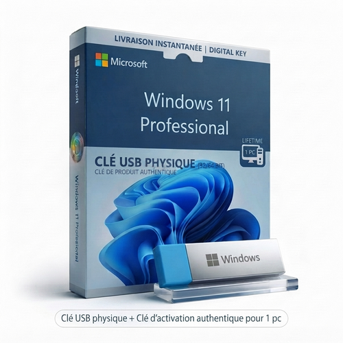 Windows 11 Pro : Licence Officielle + Clé USB d'Installation Ma clé Informatique